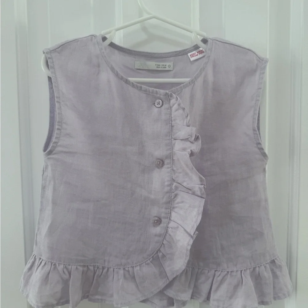 Lavender Ruffle Kids Top - Picture 1 of 5